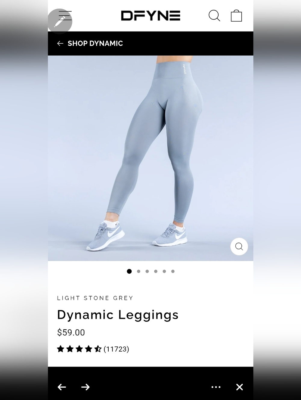DFYNE Dynamic High-Waist Leggings in Light Stone Grey
